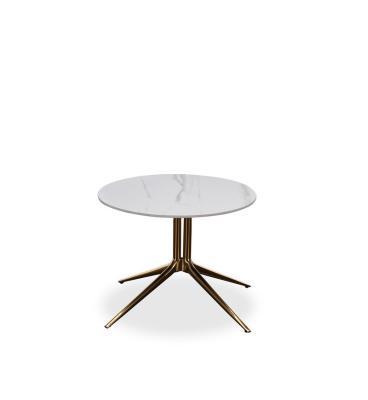 China Leg and top colors have option factory direct sale light affordable luxury family round rock plate sintered end table coffee table side marble stone table for sale