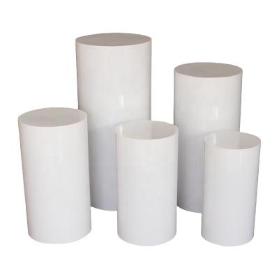 China Wedding/banquet/party/bar set of 5 pedestal acrylic round cylinder pedestal white acrylic display stand for wedding decoration for sale