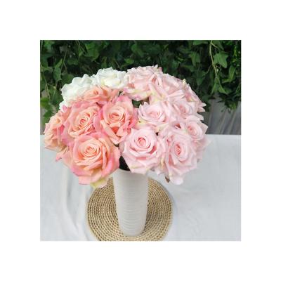 China Large plastic edging roseartificial flowers head photography backdrop flower wall road lead silk clothwedding simulation rose wholesale for sale