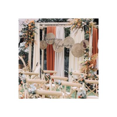 China Custom Wedding Party Event Decoration Wedding Backdrop Gauze Curtain Wedding Stage Curtain for sale