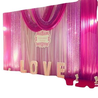 China Natural Materials Wedding Party Drop Decoration Like Colored Light Ice Silk Tulle Mesh Backdrop Double Layer for sale