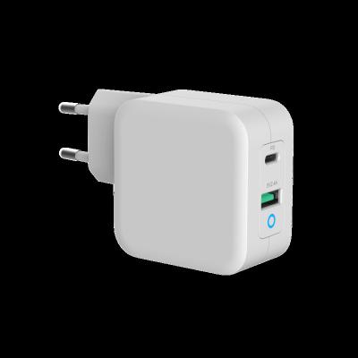 China Portable USB C 65W Home Charger PD65W QC3.0 Travel Charger GaN Fast Charging USB C 2-Port Wall Charger Adapter For MacBook for sale