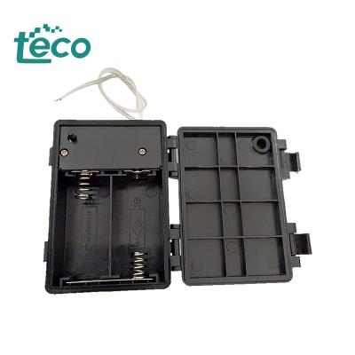 China High Quality Safe DIY Black ABS 2*C Battery Holder Box For Cell Holder With Cover for sale