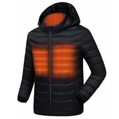 China USB Breathable Heating Shirt With Battery Pack 5V Unisex Waterproof Heated Coat For Women And Men With Detachable Hood for sale