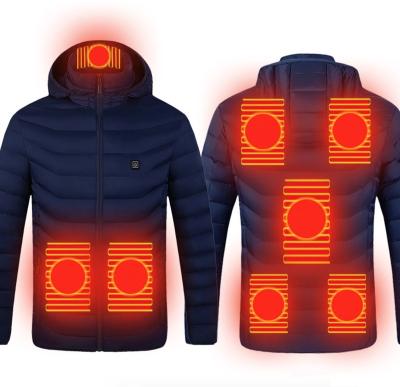 China Breathable 8 Plates USB Rechargeable Smart Electric Heater Winter Waterproof Men's Women's Long Sleeve Hoodie Heater Down Jacket for sale