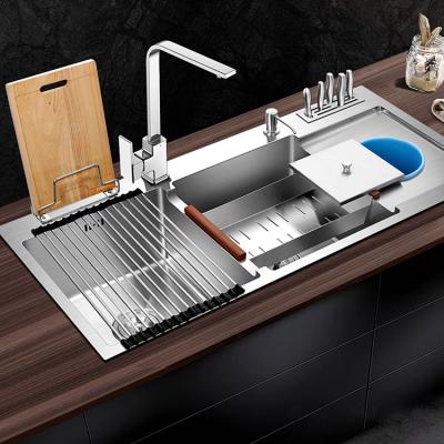 China Without Faucet Stainless Steel Hidden Modern Sink Water Splash Guard Pedestal Kitchen Sink Suppliers for sale