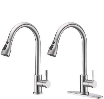 China Modern Sense Faucets Style 304 Stainless Steel Kitchen Faucets New Pull Out Pull Down Kitchen Mixer Sink Faucet Sink Kitchen Faucets With Sprayer for sale