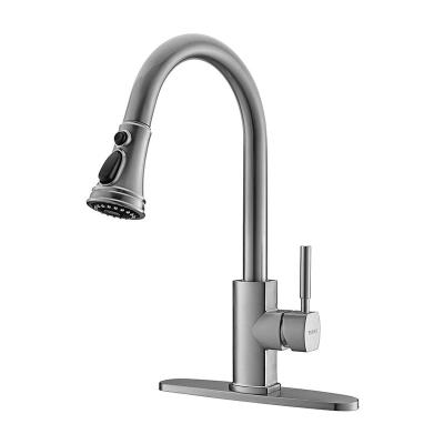 China Bathroom Basin Faucet Hot And Cold Electric Waterfall Faucets Stainless Steel Pull Out Kitchen Faucets for sale