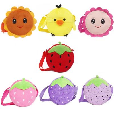 China Cartoon Plush Baby Messenger Bag Cute Kids Cross Soft Body Bag 18x18cm for sale