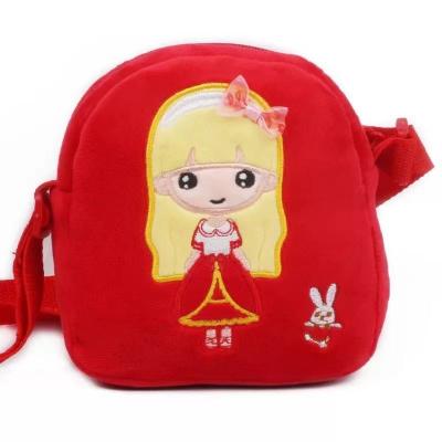 China Cartoon Soft Plush Baby Messenger Small Bag Cute Little Girl Coin Purse 15x14x5cm for sale