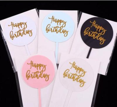 China Acrylic Acrylic Baking Cake Topper Decorating Happy Birthday for sale