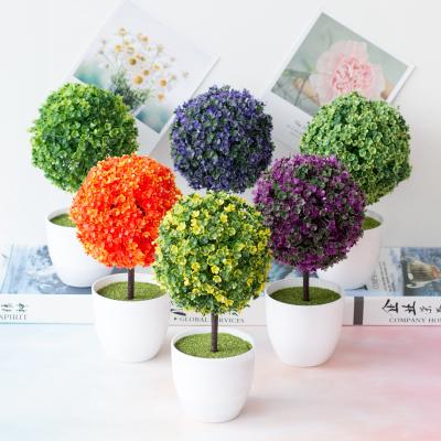 China Decorative popular simulation potted indoor artificial plants colored succulent pot for decoration for sale