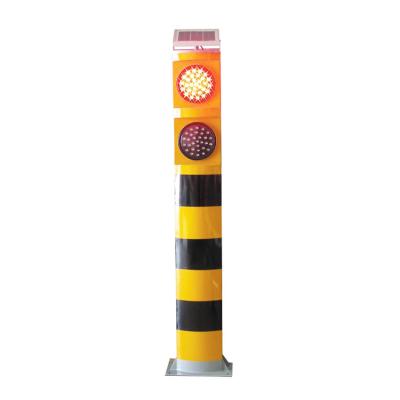 China H1250/H1500/H1850mm LED Metal Shell Solar Traffic Road Safety Warning Post Customized) for sale