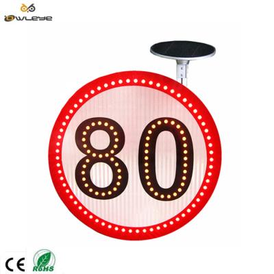 China Use for Road Safety Solar Powered Traffic Led Signals LED Dynamic Reflective Aluminum Speed ​​Limit Traffic Post for sale