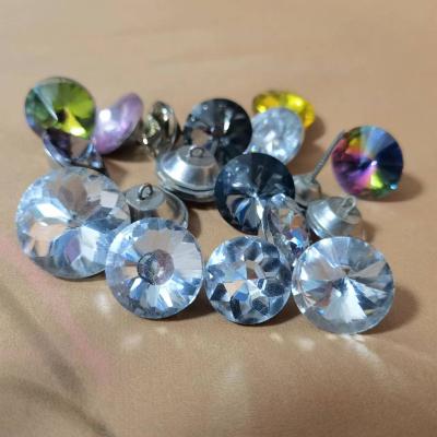 China Decorative Sofa Glass Button Fashion Sofa Crystal Buckle Button For Sofa Upholstery for sale