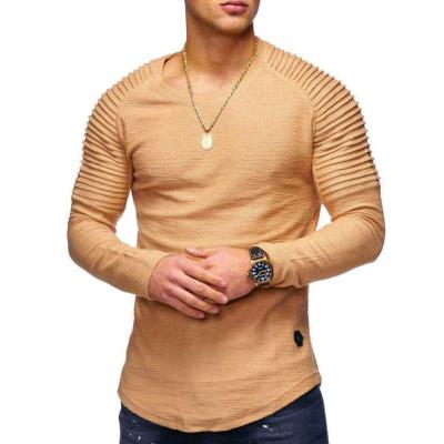 China Autumn Man Clothing Gym Fitness Long Sleeve Slim Fit T-Shirt Men's Customized QUICK DRY Long T-shirt for sale