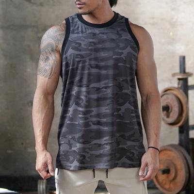 China QUICK DRY mens gym sportswear clothes muscle fit black tank top made china for sale