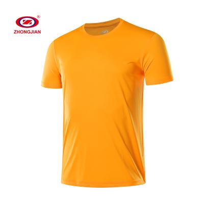 China Cheap Anti-Shrink Men Sport Casual T-shirt Print Polyester Logo Custom T-shirt for sale