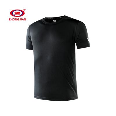 China Custom Made Top Black O-neck Fitness Wear Gym Men's Short T-Shirt Casual Anti-Shrink Sports for sale