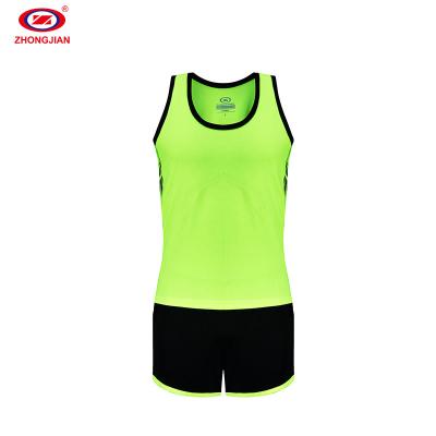 China Wholesale Custom Antibacterial Marathon Unisex Sports Wear Men Vest Shorts Set Running Training Suit For Adult for sale