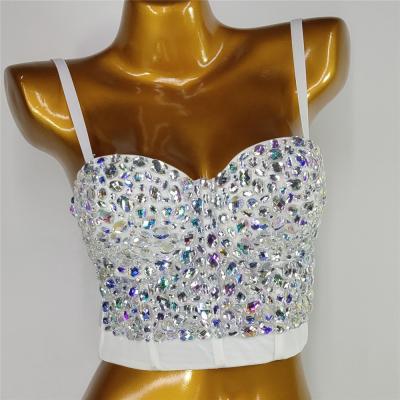 China Wholesale Antibacterial Wholesale Custom White Women's Belly Dance Party Fitness Ladies Bralette Bralette Bra Crop Tops for sale