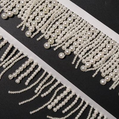 China Handmade High Quality Sewing Dress Making Belt Wedding Fringe Sash Bridal Rhinestone Bead Beads DIY Craft Edge Bead Trim for sale