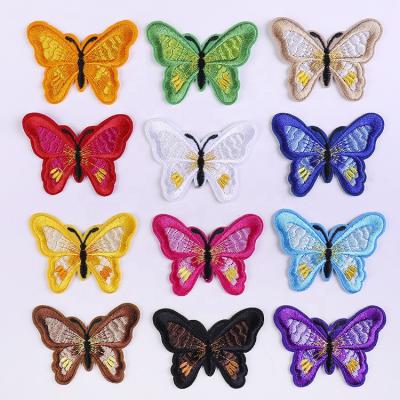 China Viable Custom Different Color Classic Lace Embroidered Butterfly Iron On Patch For Fabric for sale