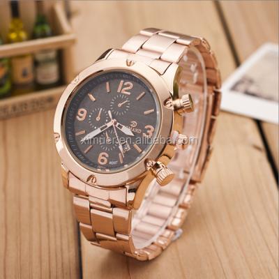 China Hottest Selling Non-Specific Mens Gold Watch Stainless Steel Watch for sale