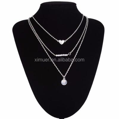 China The Hottest Selling Silver Necklace Multi Chain Necklace Silver Necklace for sale