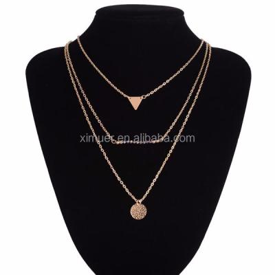 China Hottest Selling Multi Layer Gold Chain Necklace Women Necklace Women for sale