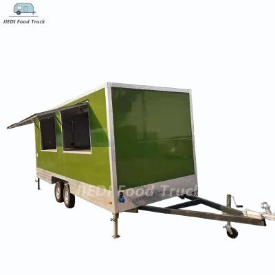 China Custom Square Food Trailer JIEDI Part Bus Food Truck Mobile Alumina Food Truck Trailer Bakery Truck for sale