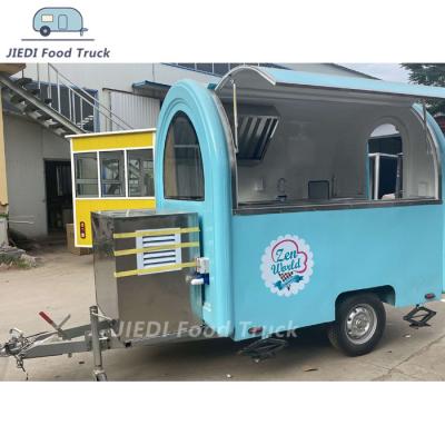 China Vegetable processing factory JIEDI small industry food truck concession mobile cart stand food vending trailer for sale