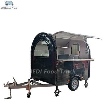 China JIEDI vegetable processing factory food truck trailer fast food trailer concession food trailer hot dog cart for sale for sale