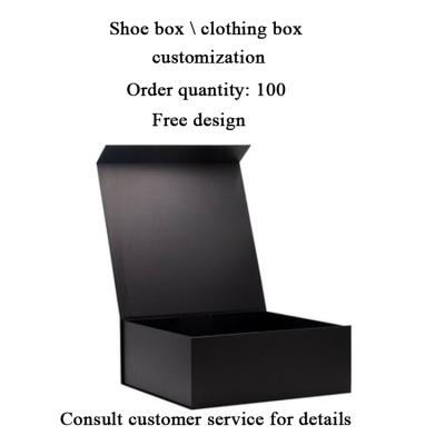 China Recycled Materials Factory Low Price Black Shoe Box Packaging Custom Printing Magnetic Shoe Box for sale