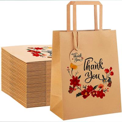 China Recycled Materials Best Selling Customized Flat Brown Kraft Paper Bags With Your Own Logo for sale