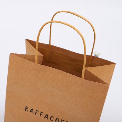 China Disposable brown kraft paper manufacturer custom logo paper bags package printed paper bag for sale