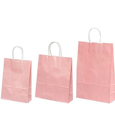 China Disposable luxury fancy pink square paper bag boutique paper custom shopping bag for sale