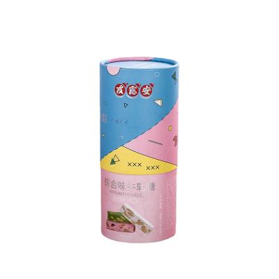 China Custom Recycled Materials Tea Tube Paper Gift Box Lid Logo Printing Paper Tube Packaging Food for sale