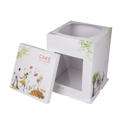 China Recyclable Cake Boxes With Handles Logo Printing Birthday Cake Box Wholesale Customized Packaging for sale