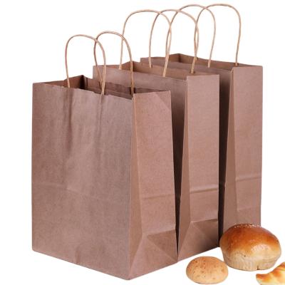 China Recyclable Recycled Customized Printing Logo Takeaway Food Brown Paper Delivery Bag for sale