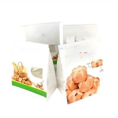 China Fleixble Packaging Custom Food Packaging Cheap Greasy Proof Resealable Paper Bread Bag With Window for sale