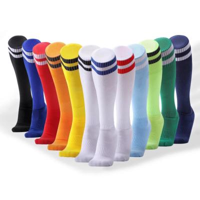 China Viable Football Long Tube Towel Bottom Bangs Wholesale Outdoor Sports Forming Game Socks Solid Colors Coccer Socks for sale