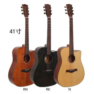 China Solidwood Fashion Flawless Type 41 Inch Solid Acoustic Guitar With Various Colored Choices OEM Custom for sale