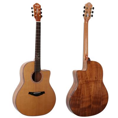 China Wholesale China musical instrument factory solid red pine 41 inch acoustic guitar kit for beginner with solid wood for sale