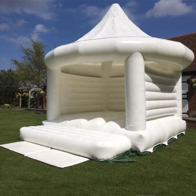 China Inflatable Bouncer The White Wedding Inflatable Bouncy House Bouncy House Plato PVC Tarpaulin Castle Jumping Castle For Wedding for sale