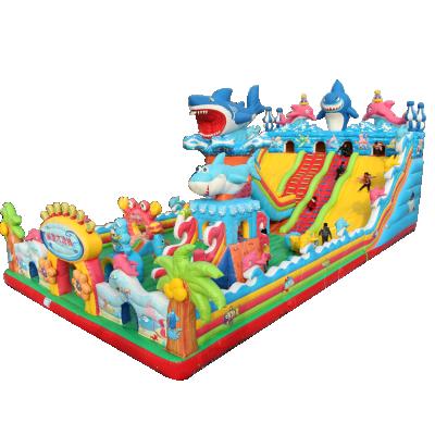 China Party rental company Anmu seaworld theme trampoline bouncing inflatable park slide giant playground for sale for sale