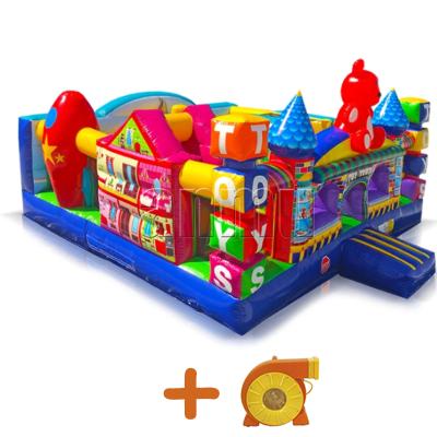 China Party Rental Business Toys City Theme Inflatable Bouncer Bounce House Obstacle Course Slides Inflatable Trampoline Games for sale