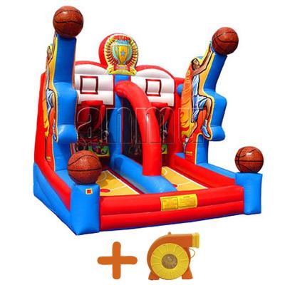 China Best of Game Shooting Stars Adult Inflatable Party Rental Corporate Sport Basketball Double Shooting Circle Inflatable Game for sale