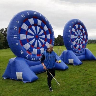 China Inflatable party rental business game outdoor adult interactive amusement football shooting dart board inflatable carnival game for sale