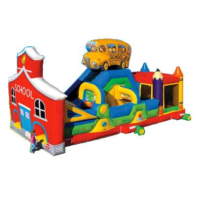 China Popular Party Rental Company Giant Adults Race Game Obstacle Course Inflatable Castle Slide For Kids for sale